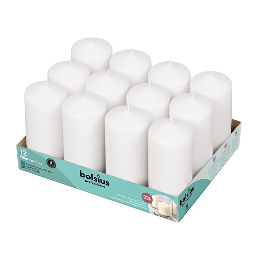 Bolsius Kaars Stomp 6 x 12 cm Wit 33u doos 12 stuks