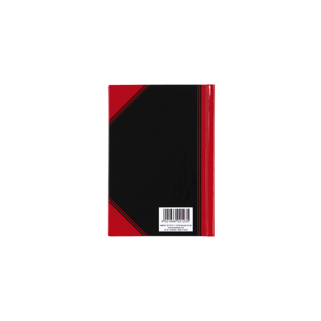 Notitieboek Bantex zwart/rood A6 lijn 70gr 96vel