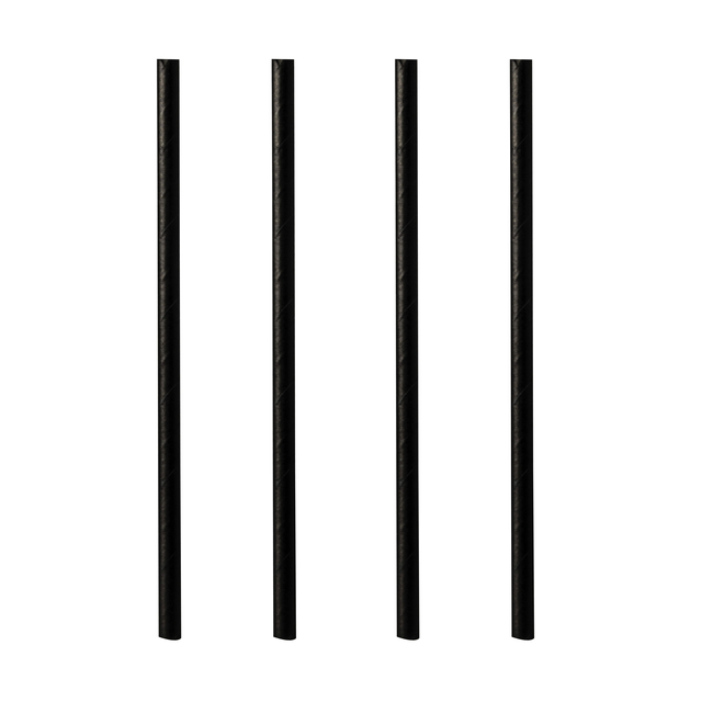 Drinkrietje Papstar 250mm papier zwart 100 stuks Drinkrietje Papstar 250mm papier zwart 100 stuks