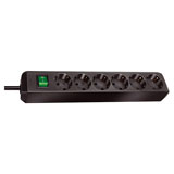 Brennenstuhl Eco-Line, stekkerdoos, 6 sockets, 3.0m, zwart, met schakelaar