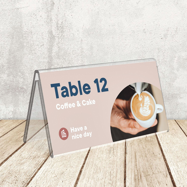 Tafelnaambord Europel V-standaard 70x150mm acryl