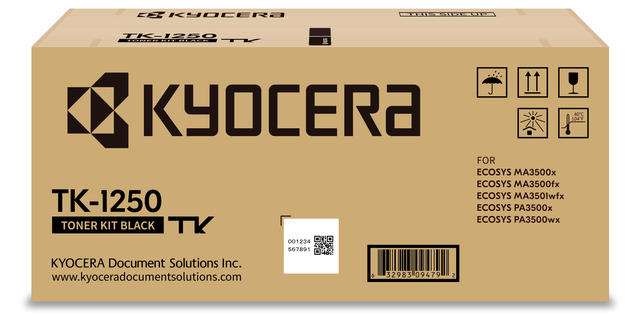 Toner Kyocera TK-1250 Zwart Toner Kyocera TK-1250 Zwart