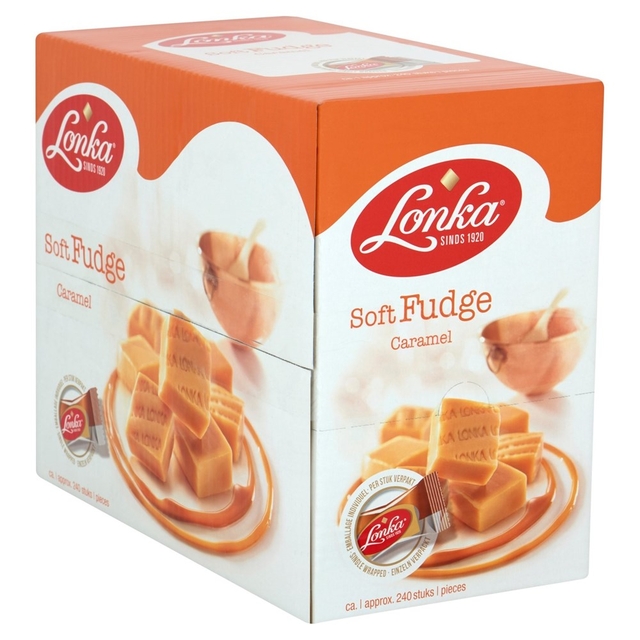 Nougat Lonka fudge caramel doos 214 stuks Nougat Lonka fudge caramel doos 214 stuks