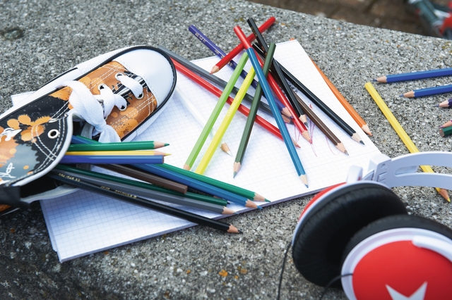 potlood, potloden, grafische materialen, notitieblok, opbergset