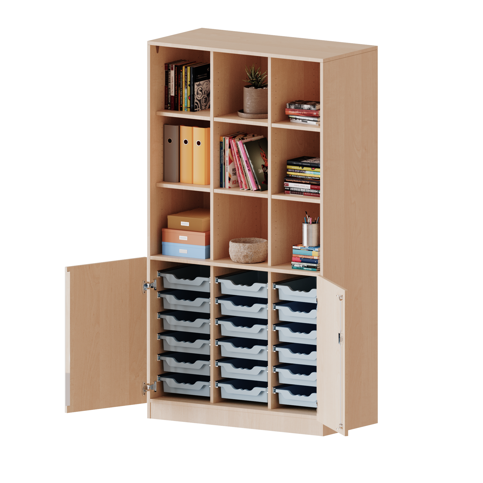 ErgoTray combikast, drie rijen, 5 ordnerhoogtes - evo180 serie