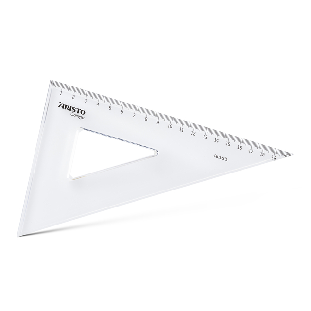 driehoekige liniaal, driehoek liniaal, helder plastic, meetinstrument, schoolaccessoire