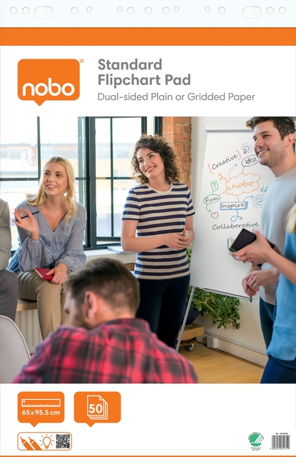Flipoverpapier Nobo standaard 65x95cm dubbelzijdig plano 2x 50vel