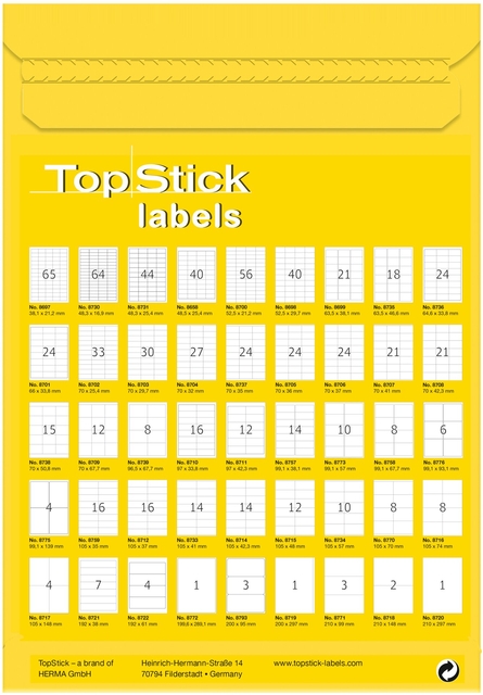labels, topstick, labels sheet, print samples, pattern grid