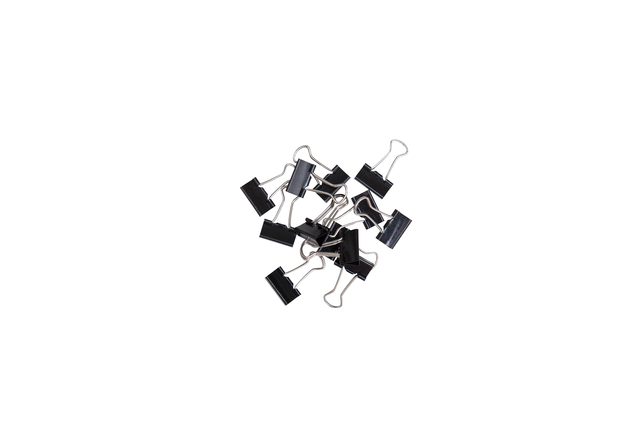 Papierklem MAUL 213 foldback 13mm zwart 12 stuks