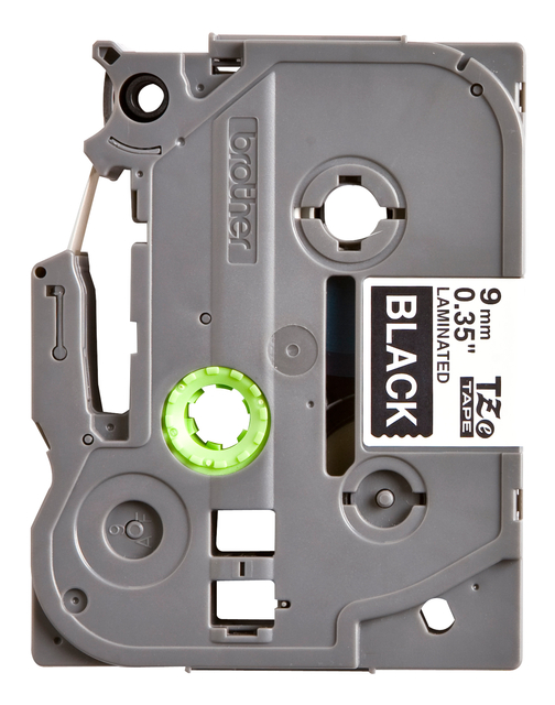 Labeltape Brother P-touch TZe-325 standaard 9mm wit op zwart