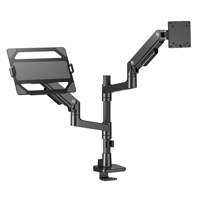 monitor arm, dual monitor, desktop mount, articulating arm, clamp base