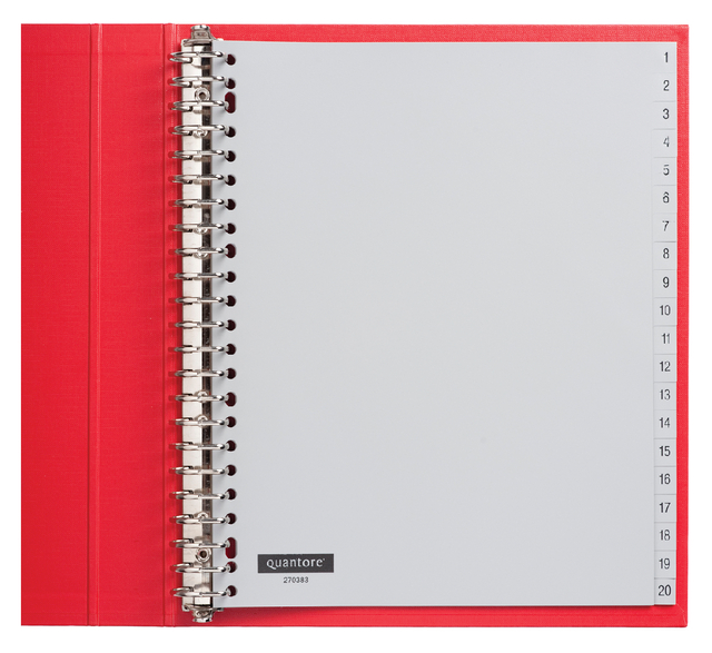 Tabbladen Quantore 23-gaats 1-20 genummerd extra breed PP Tabbladen Quantore 23-gaats 1-20 genummerd extra breed PP