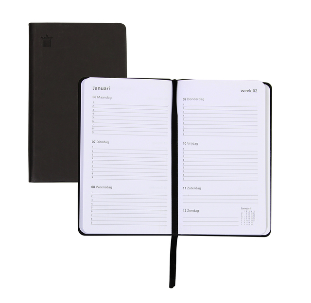 Schoolagenda 2026-2027 Ryam Cursus DeLuxe 7dagen/2pagina's zwart