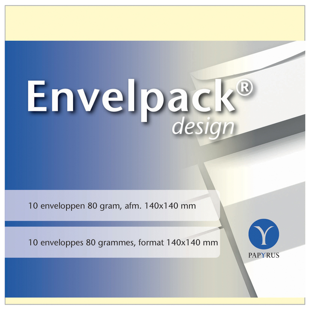 Envelop Papyrus Envelpack Design vierkant 140x140mm ivoor 894410 10 stuks Envelop Papyrus Envelpack Design vierkant 140x140mm ivoor 894410 10 stuks