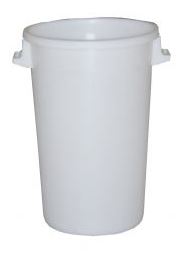 Combisteel Afvalbak rond met handgrepen 120ltr Wit