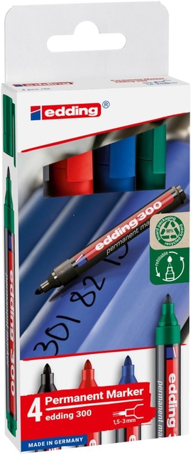 Viltstift edding 300 rond 1.5-3mm assorti 4 stuks