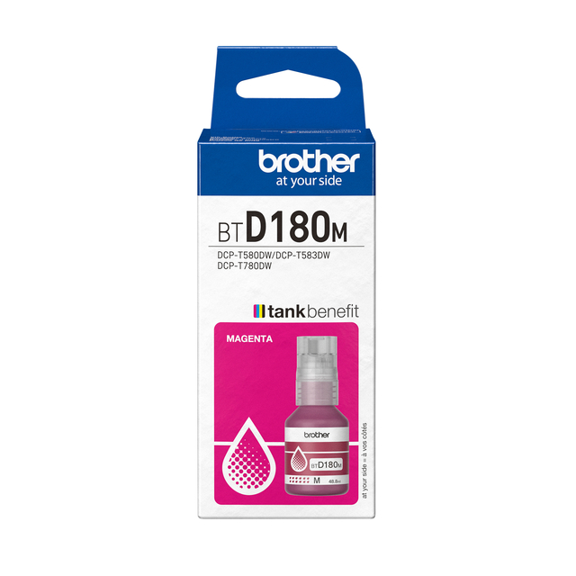 Navulinkt Brother BT-D180M rood Navulinkt Brother BT-D180M rood