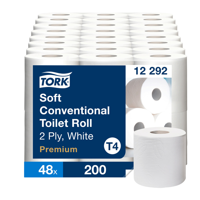 Toiletpapier Tork T4 Premium 2-laags 200 vel wit 12292 Toiletpapier Tork T4 Premium 2-laags 200 vel wit 12292
