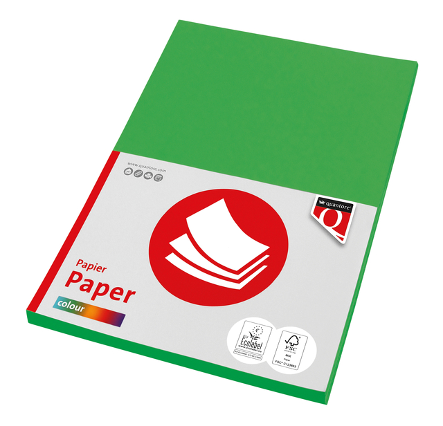 Kopieerpapier Quantore Colour A4 160gr grasgroen 50 vel Kopieerpapier Quantore Colour A4 160gr grasgroen 50 vel