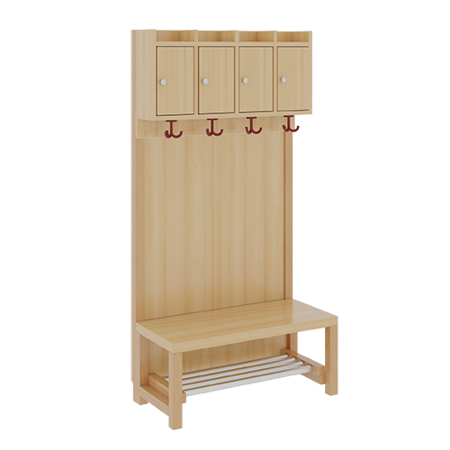 Complete kledingkast met planken en deuren - steun met paneelachterwand, aluminium rooster (zonder vakken), D: 39 cm