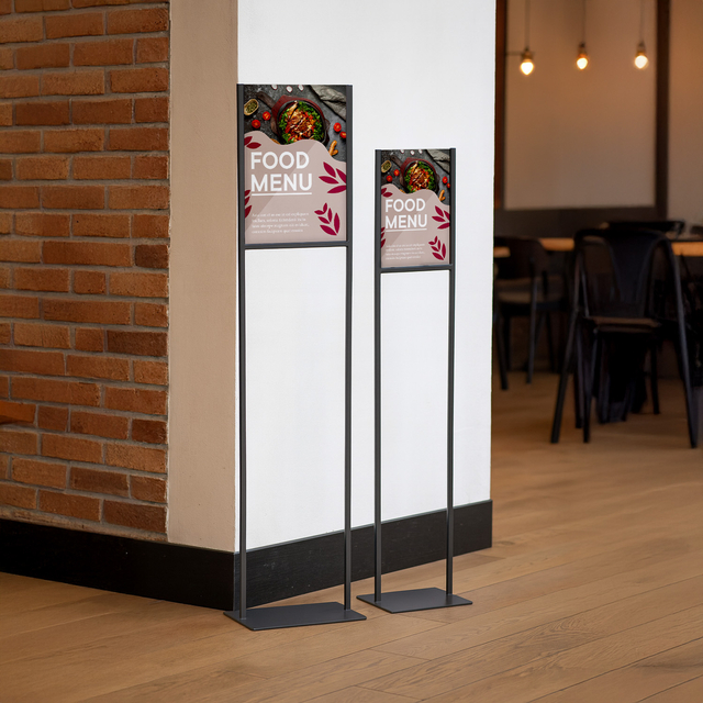 Infostandaard Europel metaal met acryl bord A3 zwart