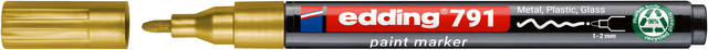 Paintmarker edding 791 op alcoholbasis 1-2mm goud Paintmarker edding 791 op alcoholbasis 1-2mm goud