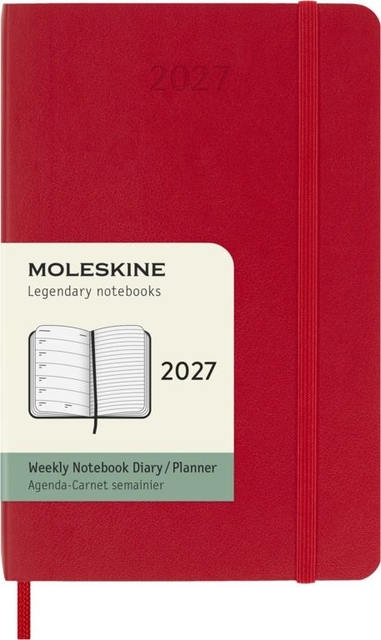 notitieboek, planner, rood, elastische sluiting, 2027