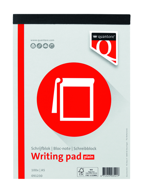 Schrijfblok Quantore A5 blanco 100vel 60 gr Schrijfblok Quantore A5 blanco 100vel 60 gr