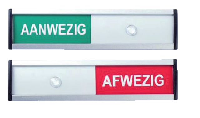 Infobord aanwezig/afwezig 125x30mm Infobord aanwezig/afwezig 125x30mm