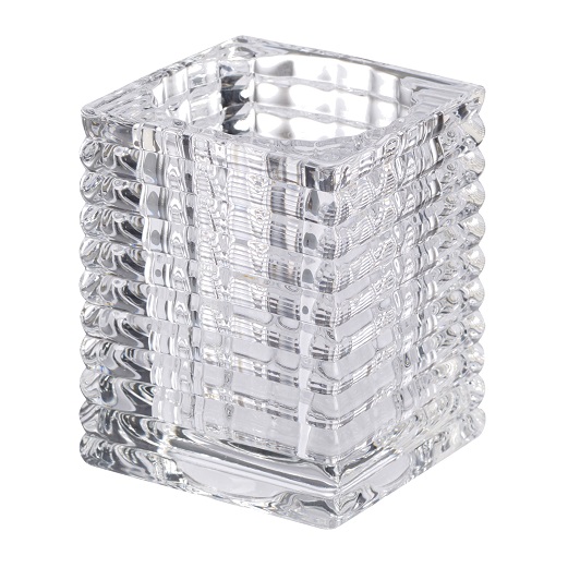 Bolsius Relight Kaarsen Houder Ribbed Transparant 2 x 6st