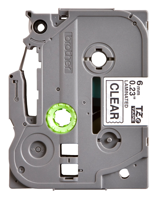 Labeltape Brother P-touch TZe-111 standaard 6mm zwart op transparant