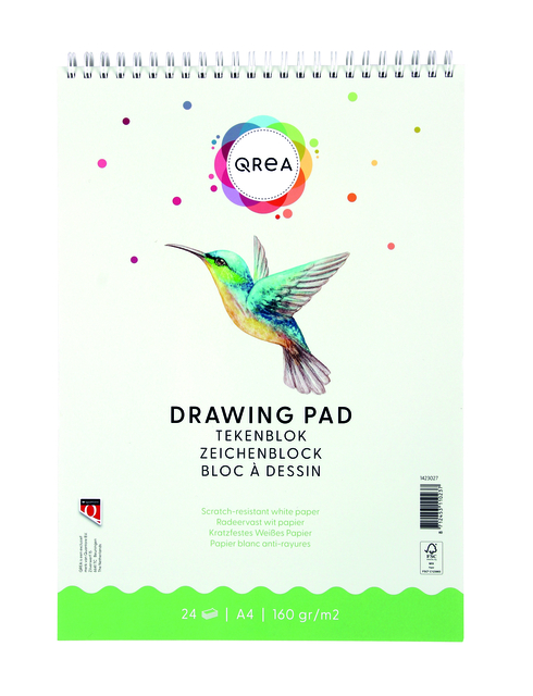 Tekenblok Qrea A4 24 vel 160gr spiraal Tekenblok Qrea A4 24 vel 160gr spiraal