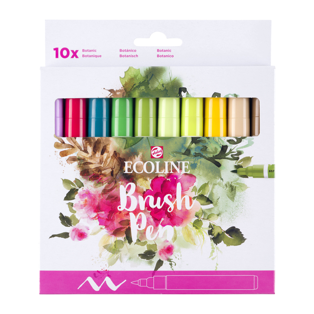 Brushpen Talens Ecoline set à 10 stuks botanisch