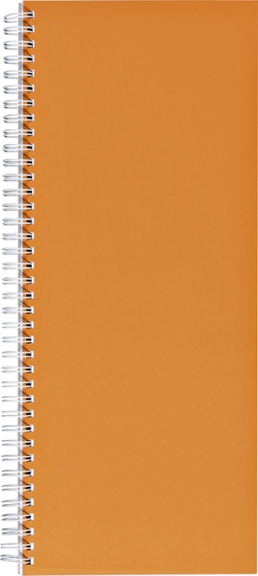 Notitieboek 135x330mm lijn 160blz 70gr spiraal oranje Notitieboek 135x330mm lijn 160blz 70gr spiraal oranje