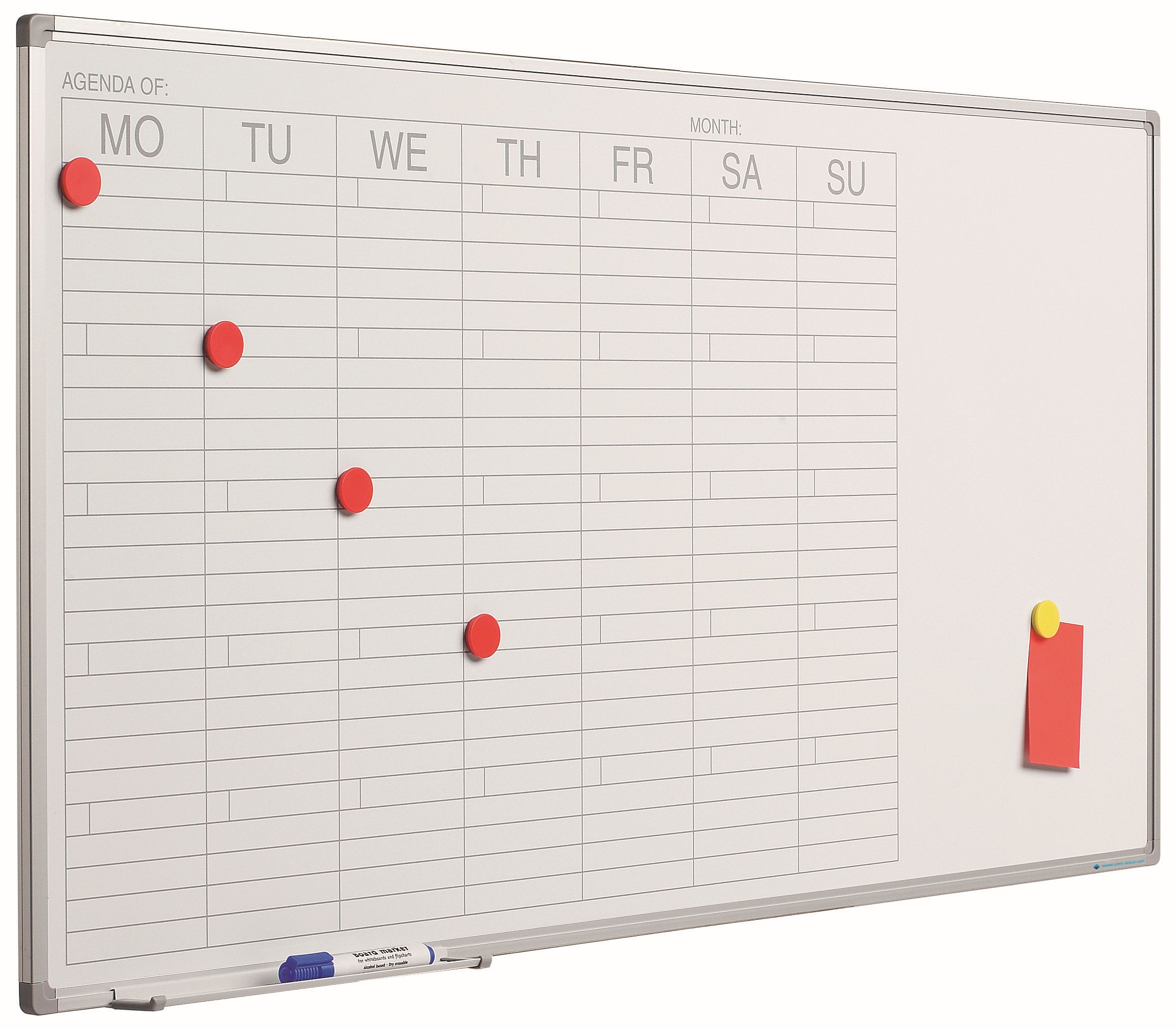 Planbord Softline profiel 8mm Week DU - 60x120 cm
