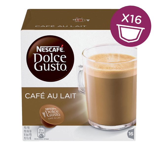 Koffiecups Dolce Gusto cafe au lait 16 stuks Koffiecups Dolce Gusto cafe au lait 16 stuks