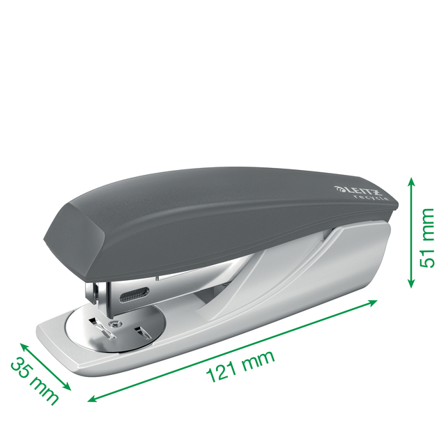 kantoorsteker, nietjesperforator, stapler, metallic, grijs