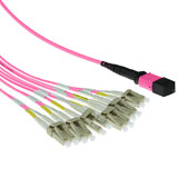 ACT 3 meter Multimode 50/125 OM4 fanout patchkabel 1 X MTP female - 6 X LC duplex 12 vezels