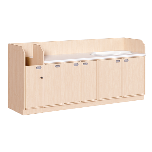 Commode, vier rijen plus ligbad