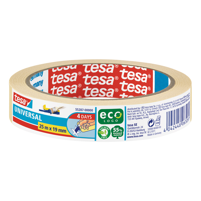 Afplaktape tesa®  Economy 25mx19mm geel Afplaktape tesa®  Economy 25mx19mm geel