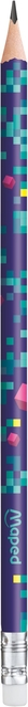 Grafietpotlood Maped Pixel Party met gum set à 12 stuks assorti