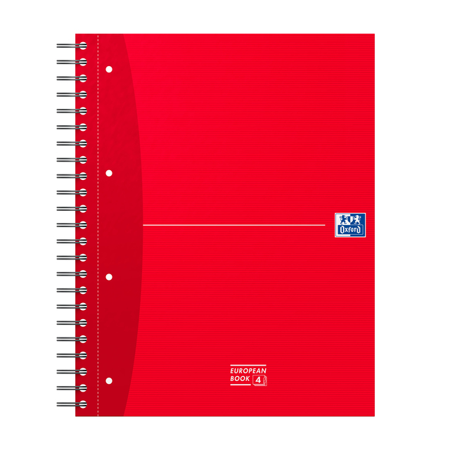 Collegeblok Oxford Office Essentials Europeanbook A4+ 4-gaats 120 vel assorti