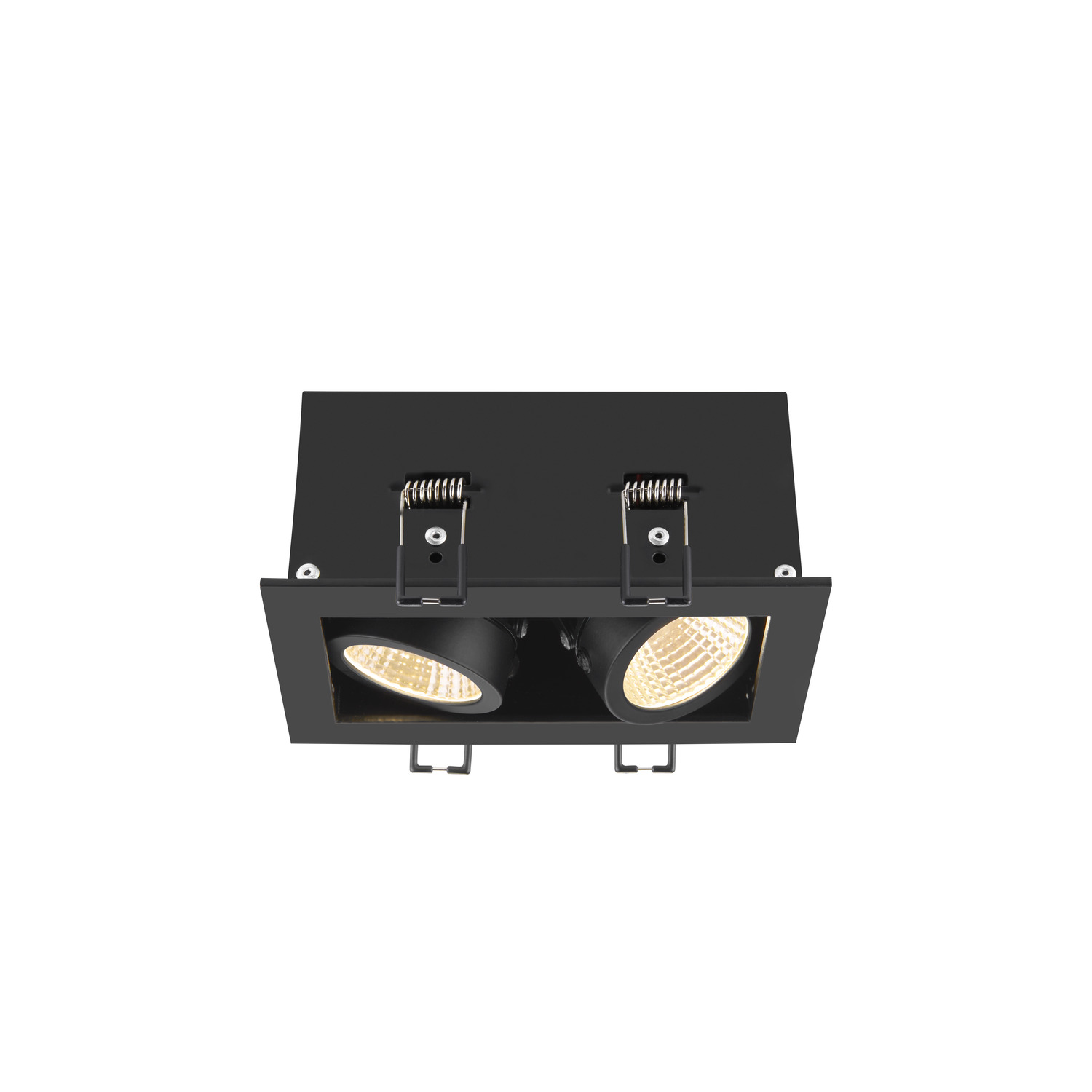 KADUX double vierkant zwart 2xLED 3000K