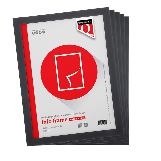 info frame, magnetic back, presentation folder, A5, black frame