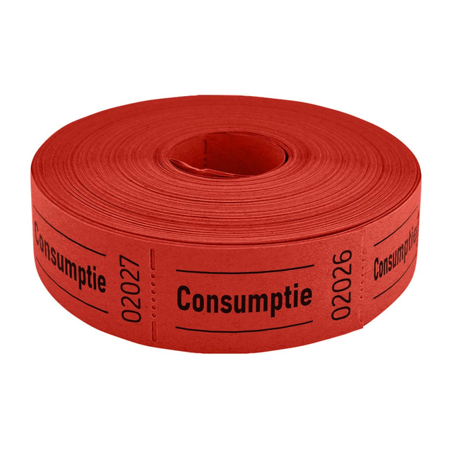 Consumptiebon Combicraft 57x30mm 2-zijdig 2x1000 stuks rood