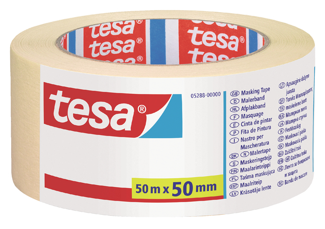 Afplaktape tesa®  Economy 50mmx50m creme Afplaktape tesa®  Economy 50mmx50m creme