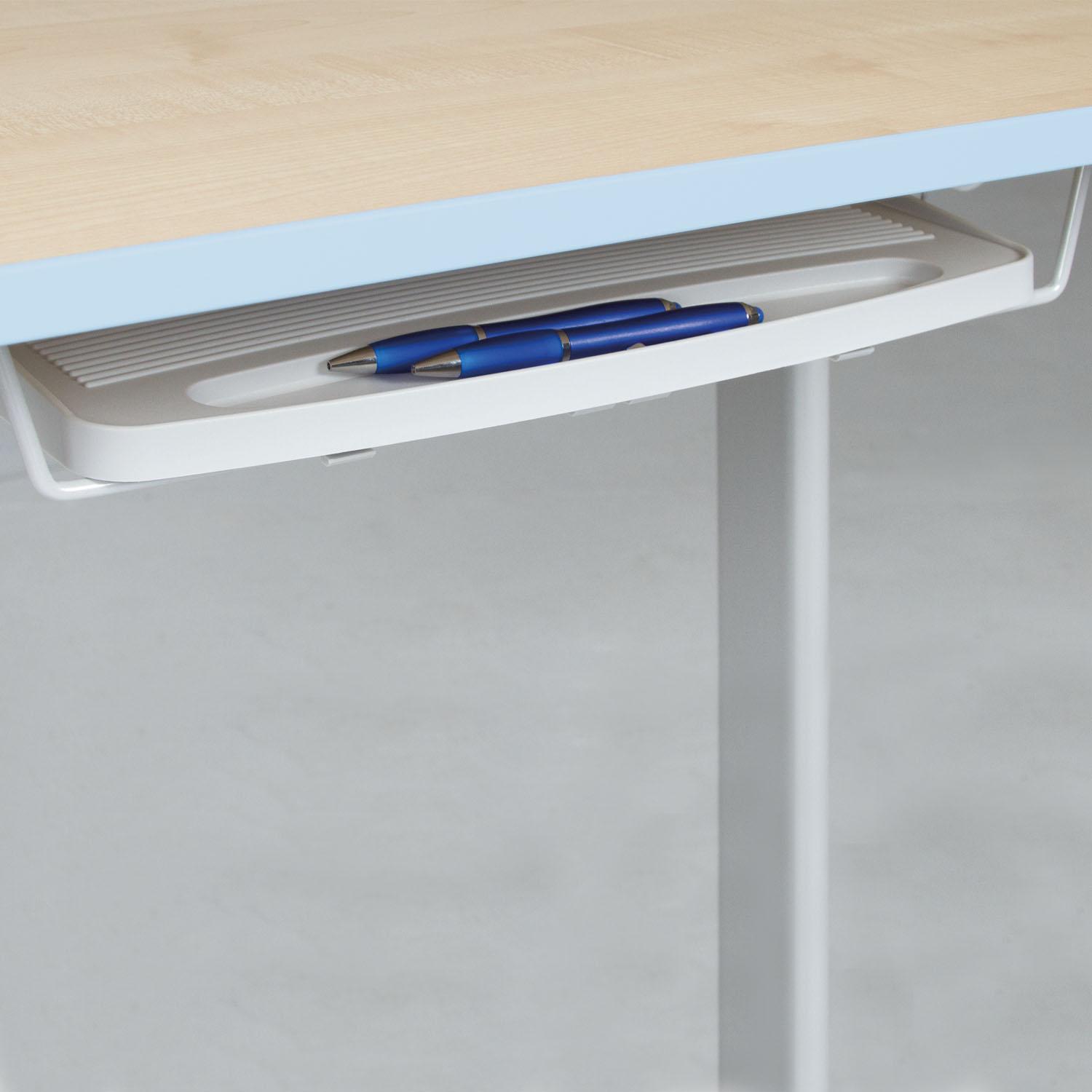 1-persoons leerlingtafel 70x65 cm model T, melamine gecoat, rond tafelblad met ABS randafwerking