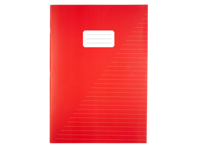 rode verpakking, notitieboekje, lijnenprint, vibrant rode doos, witte venster label