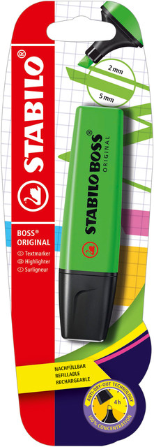 Markeerstift STABILO BOSS Original 70/33 groen blister à 1 stuk Markeerstift STABILO BOSS Original 70/33 groen blister à 1 stuk