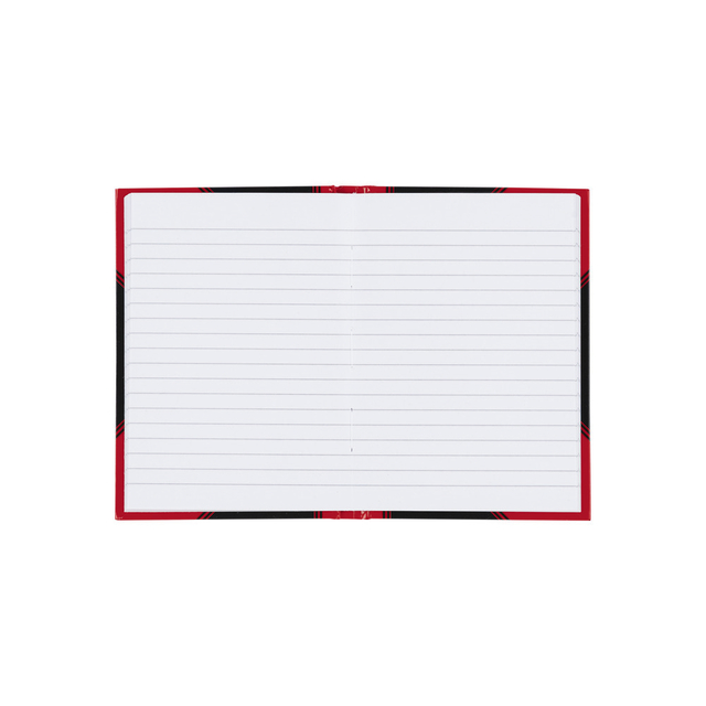 Notitieboek Bantex zwart/rood A6 lijn 70gr 96vel